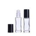 Customized Clear Black Amber Blue Frosted Glass Rollon Roller Bottle With Glass And Steel Roll On 5Ml 10 Ml 15Ml